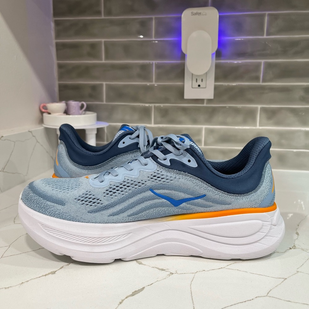 Hoka Bondi 9 Running Shoes. Men’s Size 10.5D Color Drizzle / Downpour - Picture 4 of 9